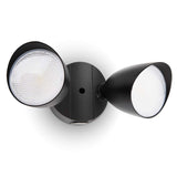 LUTEC 6222B 3500 Lumen 32 Watt 28 LED Dual-Head Floodlight Outdoor, Full Metal Design, Waterproof Exterior Security Wall Light 5000K for Patio, Garden, Yard-Black