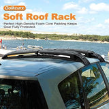 Golkcurx Universal Soft Roof Rack Pads for Kayak,Surfboard, SUP, Canoe, Snowboard with15FT Tie-Down Straps*2 and Storage Bag*1 (Black)