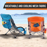 Nice C Beach Chair, Beach Chairs for Adults 2 Pack w/Cooler Compact High Back, Cup Holder & Carry Bag & Heavy Duty Outdoor, Camping, BBQ, Travel, Picnic, Festival (Set of 2 Blue)