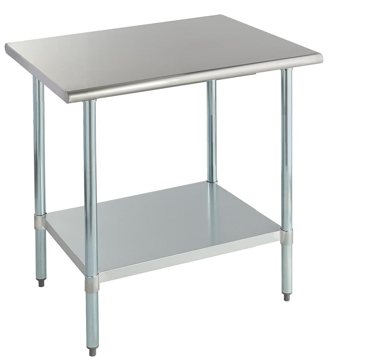ROCKPOINT Stainless Steel Table for Prep & Work 30x36 Inches, NSF Metal Commercial Kitchen Heavy Duty Table with Adjustable Under Shelf and Table Foot for Restaurant, Home and Hotel