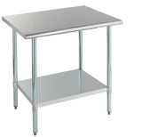 ROCKPOINT Stainless Steel Table for Prep & Work 30x36 Inches, NSF Metal Commercial Kitchen Heavy Duty Table with Adjustable Under Shelf and Table Foot for Restaurant, Home and Hotel