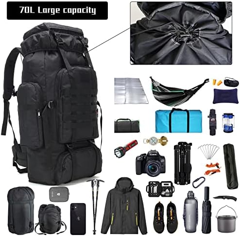Hiking Backpack for Men 70L/100L Camping Backpack Military Rucksack Molle 3 Days Assault Pack for Climbing