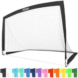 GoSports Portable Soccer Goals for Kids - 13 Color Options - Choose 4 x 3 ft or 6 x 4 ft - Team Tone Pop Up Nets for Backyard