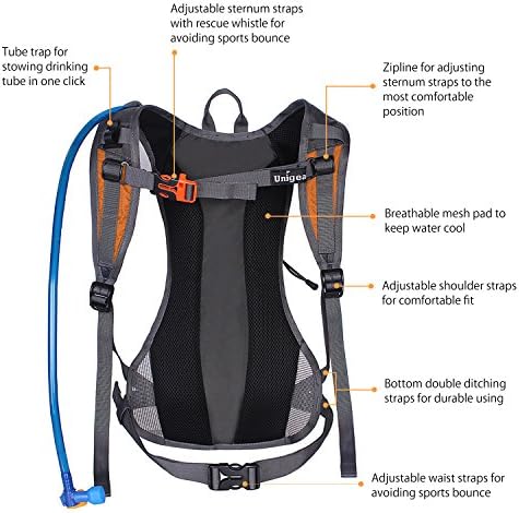 Unigear Hydration Pack Backpack with 70 oz 2L Water Bladder for Running, Hiking, Cycling, Climbing, Camping, Biking