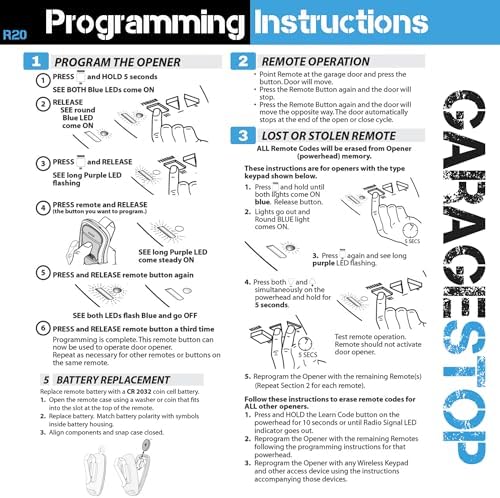 Garage Stop 2X for Genie Intellicode Garage Door Remote, G3T-BX G3T-R 3-Button Genie Garage Door Opener Remote Replacement, Auto-Seek Dual Frequency (1997 to Present)