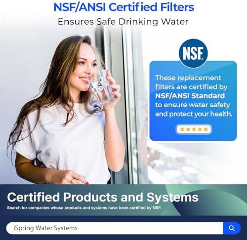 iSpring F22-75 NSF Certified 3-Year Replacement Filter Pack, For Standard 5-Stage RO Systems, Reduces PFAS, Chlorine, Bad Taste & Odor, 22 Pieces