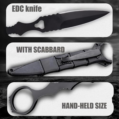 Portable Fixed Blade Knife With Sheath 440c Steel Blade Camping Knife Portable Straight Knife With Kydex Sheath With Sheath And Clip