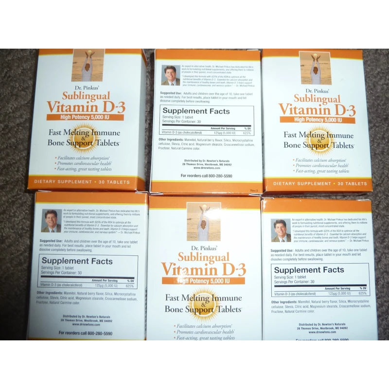 Dr. Newton&#39;s Naturals Sublingual Vitamin D3 by Dr. Pinkus' High Potency 5,000 IU 30 Tablets EXP  3/22