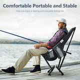 High Back Camping Chair - 600 LBS Capacity Oversized Camping Chair with Comfortable Backrest & Headrest, Quick Setup - Compact Folding Chair for Indoor/Outdoor Use - Black