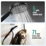 SR SUN RISE Filtered Shower Head with Handheld, High Pressure 9 Spray Mode Matte Black Showerhead with Filters, detachable shower head,Water Softener Filters Beads for Hard Water - Remove Chlorine