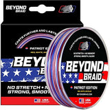 Beyond Braid Braided Fishing Line -Super Strong - Abrasion Resistant - No Stretch -Blue Camo, Moss Camo, White, Green, Pink, Blue, 4 Strand 8 Strand