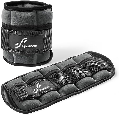 Sportneer Adjustable Ankle Weights 1 Pair 2 4 6 8 10 Lbs Leg Weight Straps for Women Men, Weighted Ankle Weights Set for Gym,Fitness, Workout,Walking, Jogging,1-5 lbs Each Ankle, 1 Pair 2-10 lbs