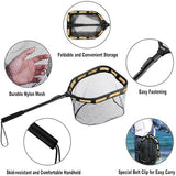 PLUSINNO Floating Fishing Net for Steelhead, Salmon, Fly, Kayak, Catfish, Bass, Trout Fishing, Rubber Coated Landing Net for Easy Catch & Release, Compact & Foldable for Easy Transportation & Storage