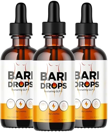 (3 Pack) Bari Drops - GLP-1 Supplement Drops, Bari Drops Premium Formula, Bari Drops Liquid, Bari Drops Extract, BariDrops Premium Formula, Bari Drops Review, BariDrops Premium, 3 Bottles for 90 Days