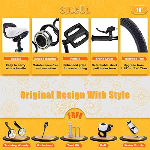 RoyalBaby Kids Bike EZ Freestyle Training Free Balance to Pedal Easy Learning Bicycle, 12-18 Inch for Toddlers to Big Kids