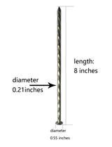 50 Pack 8" Spiral Galvanized Garden Stakes,Landscape Anchoring Spikes