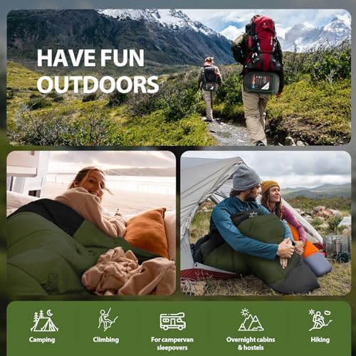 Sleeping Bags for Adults Kids Cold Weather & Warm, Backpacking Camping 0 Degree Winter Sleeping Bag for Girls Boys, Big and Tall, Lightweight Compact 3-4 Season Outdoor Indoor