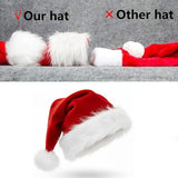 AOGU 6 Pack Plush Santa Hat Confortable Velvet Red Christmas Hat for Christmas Party Favors Fit for Adults and Kids
