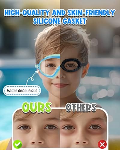 Rantizon Swim Goggles 2 Pack, Wide View Anti Fog&UV Swimming Goggles for Audlt, No Leaking Pool Accessories for Men Women Kid