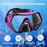 Snorkeling Gear for Adults, Dry-Top Snorkel Set Scuba Diving mask, 180°Panoramic Wide View Professional Snorkeling Gear Breathing Freely Snorkel Mask