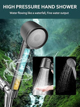 Filtered Shower Head with Handheld, 3 Modes High Pressure Shower Heads, Shower Head with Filters 18 Layers for Hard Water, Remove Chlorine and Harmful Substance, Reduce Dry Skin