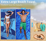 4 Pack Lightweight Thin Beach Towel Oversized 71"x32" Big Extra Large Microfiber Sand Free Towels for Adult Quick Dry Travel Camping Beach Accessories Vacation Gift Blue Turtles Tie Dye Mandala
