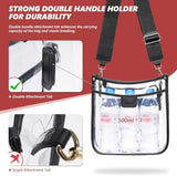 3 Pockets Large Clear Bag for Stadium Events with 2 Long Straps Purse for Women Crossbody Bag Concert Stadium Approved