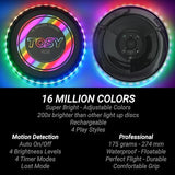 TOSY Flying Disc - 16 Million Colors RGB or 36 LEDs, Extremely Bright, Smart Modes, Camping Essentials for Teens/Kids/Adults/Men/Boys/Girls, Auto Light Up, Patented, Rechargeable, Waterproof, 175g