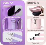 linmaya Water Bottle Carrier Bag with Phone Pocket for Stanley Cup 40/30oz,Insulated Neoprene Water Bottle Holder Cross-boday Bag with Adjustable Shoulder & Handheld Strap Stanley Cup Accessories