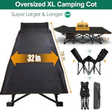 LILYPELLE Folding Camping Cot, Heavy Duty Sleeping Cots with Carry Bag, Double Layer Oxford Portable Travel Camp Cots for Home, Office Nap and Outdoor Beach