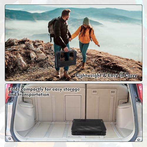 Camping Table with Mesh Desktop, Lightweight & Portable Small Folding Grill Table, Height Adjustable Metal Outdoor Table for Camp, Cooking, BBQ, RV, Picnic-2 FT Black