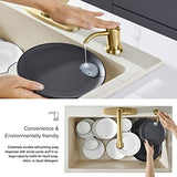 GAGALIFE Built in Sink Soap Dispenser or Lotion Dispenser for Kitchen Sink, Brushed Gold ABS Pump Head, with 17 Ounce Large PET Soap Bottle