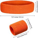 Bememo 6 Pcs Neon Sports Sweatbands Set Paris Sports Competitions Sweatbands 2 Headband 4 Wristbands Breathable Terry Cloth Athletic Bands for Basketball Tennis Costumes Cosplay