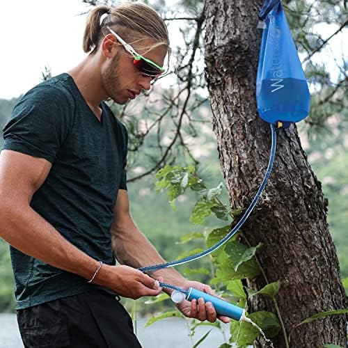 Waterdrop Gravity Water Bag for Camping, Travel, Backpacking, Hiking and Emergency, Compatible with Water Filter Straw, Flex Foldable, 1.5 Gal Bag