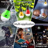 Tent Lamp 5 Packs Portable Tent Light Clip Hook Hurricane Emergency Lights LED Camping Light Bulb Camping Tent Lantern Equipment for Camping Hiking Backpacking Fishing Outage