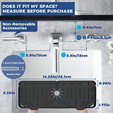 2 Pcs Silicone Faucet Handle Drip Catcher Tray Mat, 2 in 1 Dish Soap Sponge Holder for Kitchen Sink & Sink Splash Guard, Silicone Faucet Mat Drying Mat for Kitchen Sink Accessories, Counter, Bathroom