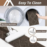 COSY HOMEER Edging Stair Treads Non-Slip Carpet Mat 28inX9in Indoor Stair Runners for Wooden Steps, Edging Stair Rugs for Kids and Dogs, 100% Polyester TPE Backing (4pc, Brown)