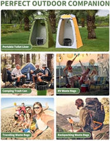 100 Portable Toilet Bags Thick Biodegradable Camping Toilet Bags for Portable Potty, 8 Gal Compost Toilet Waste Bag for 5 Gallon Bucket Toilet Seat Adults Outdoor, 1.1 Mil