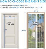 Heavy Duty Door Screen Magnetic Closure, LOVIGA Thickened Fiberglass Screen Door Mesh, Self Sealing, Tear Resistant, Easy Assemble, Fine Mesh Keep Bugs Out Fit Door Size 36 Inch X 82 Inch White