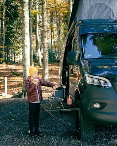 Vehicle Tire-Mounted Steel Camping, Travel, Tailgating and Outdoor Work Table, Black (Steel) , 29 x 23 x 1.5"