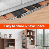 3 Step Ladder, Folding Step Stool with Anti-Slip Wide Pedal, Soft Handle, Anti-Slip Feet, Sturdiest Steel Construction, 900lbs Capacity Steel Ladder for Home and Office, Grey