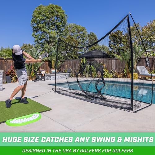 GoSports Golf Practice Hitting Net - Choose Between Huge 10 x7 ft or 7 x7 ft Nets -Personal Driving Range for Indoor or Outdoor Use - Designed by Golfers for Golfers