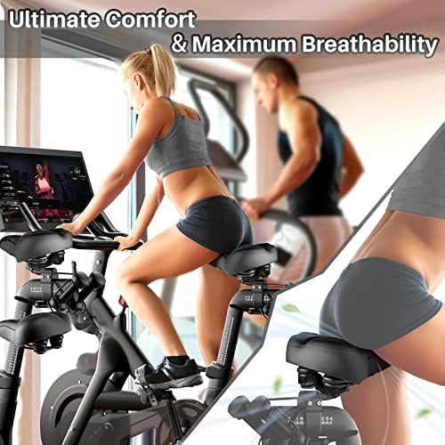 Oversized Bike Seat for Peloton Bike & Bike+, Comfort Seat Cushion Compatible with Peloton, Road or Exercise Bikes, Bicycle Wide Saddle Replacement for Men & Women, Accessories for Peloton