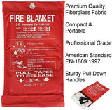 5 Pack 39.9x39.3 Fire Blanket Fire Suppression Blanket | Fiberglass Fire Blankets Emergency for People Flame Retardant Fireproof Survival Safety Kitchen, Fireplace, Car, Office, Warehouse
