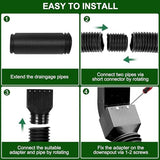 2 Pack Rain Gutter Downspout Extensions, Upgraded Flexible Drain Downspout Extender, Rainwater Drainage Diverter with Mini Connector, Extendable from 20 to 127 Inches