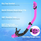 Snorkeling Gear for Adults, Dry-Top Snorkel Set Scuba Diving mask, 180°Panoramic Wide View Professional Snorkeling Gear Breathing Freely Snorkel Mask