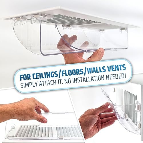 Powerful Magnetic Vent Air & Heat Deflector (2 Pack) for Ceiling, Floor and Wall - Will Never Fall Off - Adjustable from 9.2” to 16” - Super Strong Neodymium Magnets (Upgraded Design) | Patent Pending