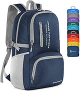 ZOMAKE Lightweight Packable Backpack, 35L Light Foldable Hiking Backpacks Water Resistant Collapsible Daypack for Travel(Navy Blue)