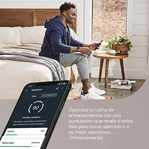 Fitbit Charge 5 Advanced Fitness & Health Tracker with Built-in GPS, Stress Management Tools, Sleep Tracking, 24/7 Heart Rate and More, Lunar White/Soft Gold, One Size (S &L Bands Included) (Renewed)