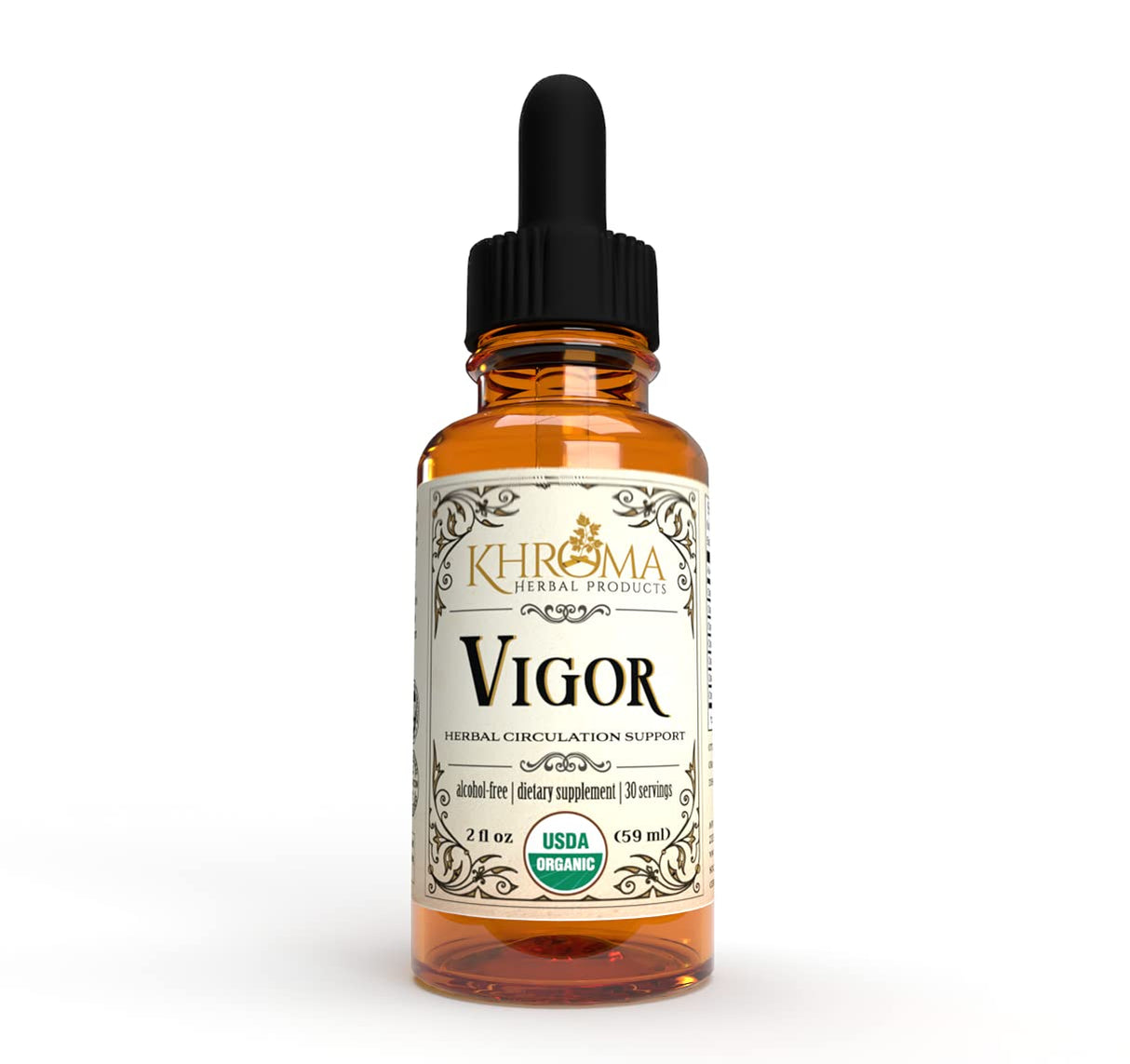 Vigor - Organic Circulation Complex - Khroma Herbal Products - Absolutely The Most Effective Circulatory Support You'll Ever Take - 2 oz Liquid - 30 Servings